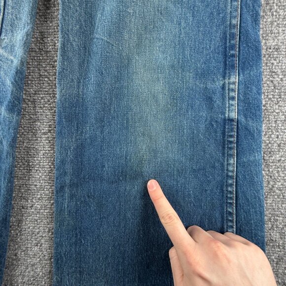 VTG Wrangler Bluebell Denim Jeans Scotland Made Flare Bell Bottom ACTL 28X31 - Picture 10 of 16